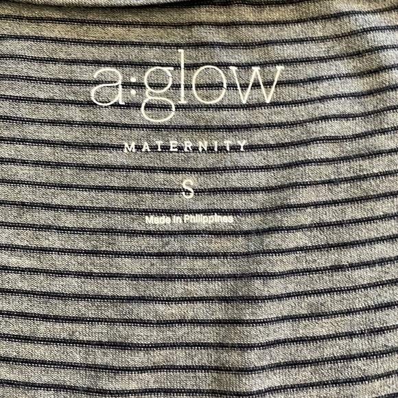 Womens a:glow maternity maxi dress size S. Like new. Grey/ gray stripe. Belted. - Picture 3 of 7